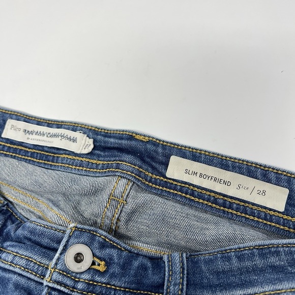 Pilcro Tapestry‎ Mid-Rise Boyfriend Jeans Patchwork Size 28 Boho Festival - Picture 9 of 12